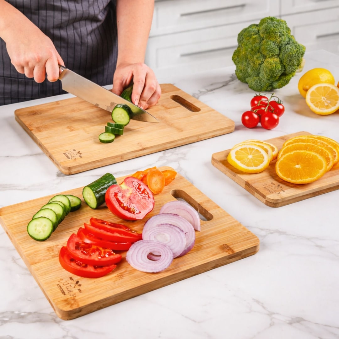 Bamboo Cutting Board Set (3-Piece) — Bakker en Wiel